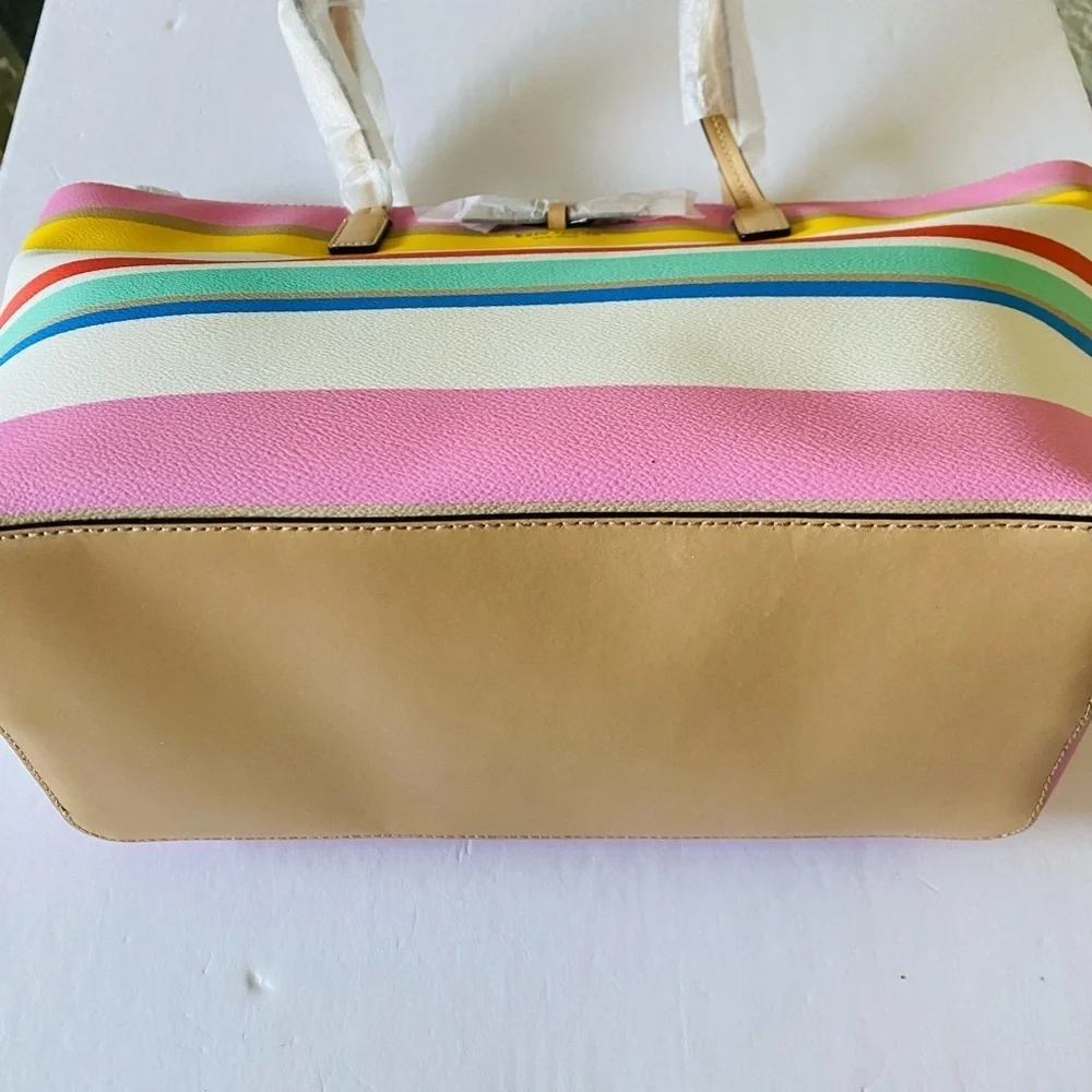 Rare kate spade Eden Street Margareta Tote Bag, Dune Stripe